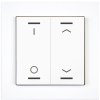 KNX 4tlačítko 55x55 mm, RGBW LED, potisk 0/1 a žaluzie, bílá, měření teploty