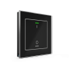 Skleněné KNX 2tlačítko, RGBW LED, potisk 0/1, černá, měření teploty