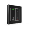 Skleněné KNX 4tlačítko, RGBW LED, potisk 0/1, černá, měření teploty