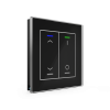 Skleněné KNX 4tlačítko, RGBW LED, potisk žaluzie a 0/1 , černá, měření teploty