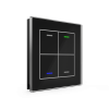 Skleněné KNX 4tlačítko, RGBW LED, černá