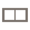 Deep obdélníková dvojnásobná deska, středy 68 mm, otvor 60x60 + 60x60 mm, Grey London