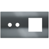 Magnetic plate 2-fold for 2-rocker push button + (45x45 mm window) Proxima series Metal Black Metal