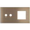 Magnetic plate 2-fold for 2-rocker push button + (45x45 mm window) Proxima series Metal Dark Chocola