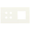 Magnetic plate 2-fold for 4-rocker push button + (45x45 mm window) Proxima series Metal Warm White