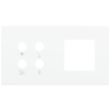 Magnetic plate 2-fold for 4-rocker push button + (45x45 mm window) Proxima series Metal Pure White +