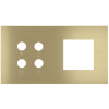 Magnetic plate 2-fold for 4-rocker push button + (45x45 mm window) Proxima series Metal Brass + cust