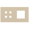 Magnetic plate 2-fold for 4-rocker push button + (45x45 mm window) Proxima series Metal Beige Luxor