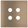 Square magnetic plate for a 4-rocker push button Proxima series Metal Dark Chocolate