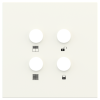 Square magnetic plate for a 4-rocker push button Proxima series Metal Warm White + customization