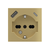 2 USB port (Type A+TypeC) painted Square Cover IT socket (55x55) Metal Brass 26