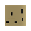 2 USB port (Type A+TypeC) painted Square Cover UK socket (55x55) Metal Brass 26