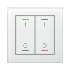 Skleněné KNX 4tlačítko, RGBW LED, potisk 0/1, měření teploty, bílé, Secure