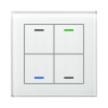 Skleněné KNX 4tlačítko, RGBW LED, bílé, Secure
