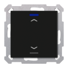KNX RF+ 2tlačítko 55x55 mm, 2 výstupy, teplota, potisk žaluzie, černé, Secure