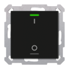KNX RF+ 2tlačítko 55x55 mm, 2 výstupy, teplota, potisk 0/1, černé, Secure