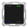KNX RF+ 4tlačítko 55x55 mm, 2 výstupy, teplota, černé, Secure