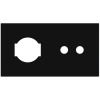 Magnetic plate with 2 positions for a 2-rocker push button + IT UNEL power socket Proxima series Met