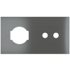 Magnetic plate with 2 positions for a 2-rocker push button + IT UNEL power socket Proxima series Met