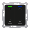 KNX 4tlačítko 55x55 mm, RGBW LED, potisk žal/0/1, černé, Secure