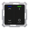KNX 4tlačítko 55x55 mm, RGBW, měření teploty, potisk žal/0/1, černé, Secure