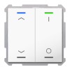 KNX 4tlačítko 63x63 mm, RGBW LED, teplota, potisk žaluzie a 0/1, bílé, Secure