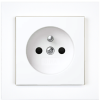 Zásuvka 230 V, 55x55 mm, lesklá bílá
