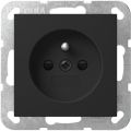 Zásuvka 230 V, 55x55 mm, matná černá