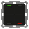 KNX 4tlačítko 55x55 mm, RGBW LED, matná černá