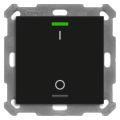 KNX 2tlačítko 55x55 mm, RGBW LED, potisk 0/1, matná černá, měření teploty