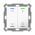 KNX 4tlačítko 55x55 mm, RGBW LED, potisk žaluzie a 0/1, bílá, měření teploty