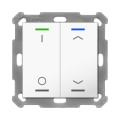 KNX 4tlačítko 55x55 mm, RGBW LED, potisk 0/1 a žaluzie, bílá, měření teploty
