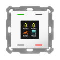 KNX 4tlačítko 55x55 mm s displejem, bílá, měření teploty a vlhkosti
