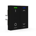 KNX 4tlačítko 55x55 mm, RGBW LED, potisk 0/1 a žaluzie, matná černá
