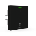 KNX 2tlačítko 55x55 mm, RGBW LED, potisk 0/1, matná černá, měření teploty