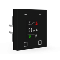 KNX termostat s displejem, 55x55 mm, čidlo teploty a vlhkosti, matná černá