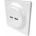 Walli USB zásuvka, lesklá bílá