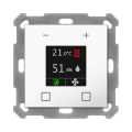 KNX termostat s displejem, 55x55 mm, čidlo teploty a vlhkosti, bílá