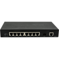 8 portový Gigabit switch, spravovatelný, 8 PoE+/PoE portů