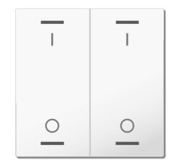 MDT hmatník pro KNX 2tlačítko 63, studiová lesklá bílá, spínač