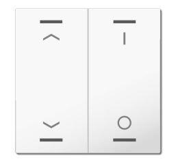 MDT hmatník pro KNX 2tlačítko 63, studiová lesklá bílá, žaluzie a spínač