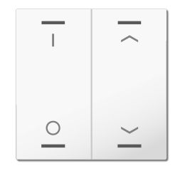 MDT hmatník pro KNX 2tlačítko 63, studiová lesklá bílá, spínač a žaluzie