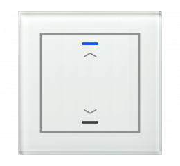Skleněné KNX 2tlačítko, RGBW LED, potisk žaluzie, bílá