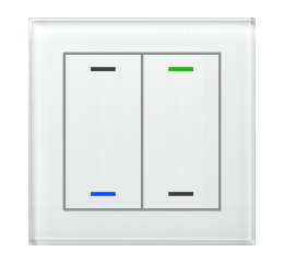 Skleněné KNX 4tlačítko, RGBW LED, bílá, měření teploty