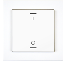 KNX 2tlačítko 55x55 mm, RGBW LED, potisk 0/1, bílá