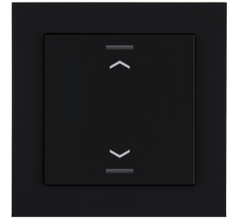 KNX 2tlačítko 55x55 mm, RGBW LED, potisk žaluzie, matná černá