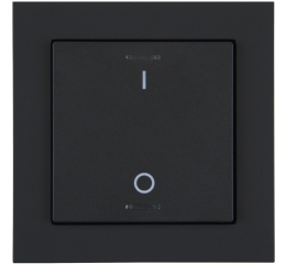 KNX 2tlačítko 55x55 mm, RGBW LED, potisk 0/1, matná černá