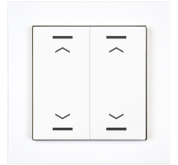 KNX 4tlačítko 55x55 mm, RGBW LED, potisk žaluzie, bílá, měření teploty
