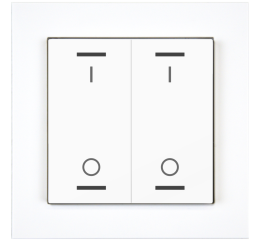 KNX 4tlačítko 55x55 mm, RGBW LED, potisk 0/1, bílá