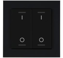 KNX 4tlačítko 55x55 mm, RGBW LED, potisk 0/1, matná černá
